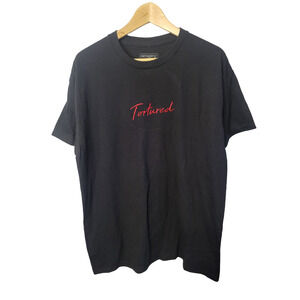Samegang Black Basic Tee Cotton Short Sleeve Minimalist Men's T-shirt Size L